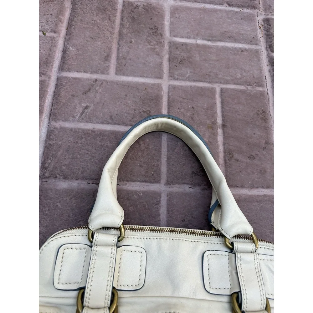 Chloé White Quilted Leather Bay Satchel Bag Mid-2000s Vintage
